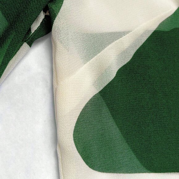 Green Casual Women's Contrast Color Print Lantern Sleeve Blouse Cloth - Picture 7 of 7